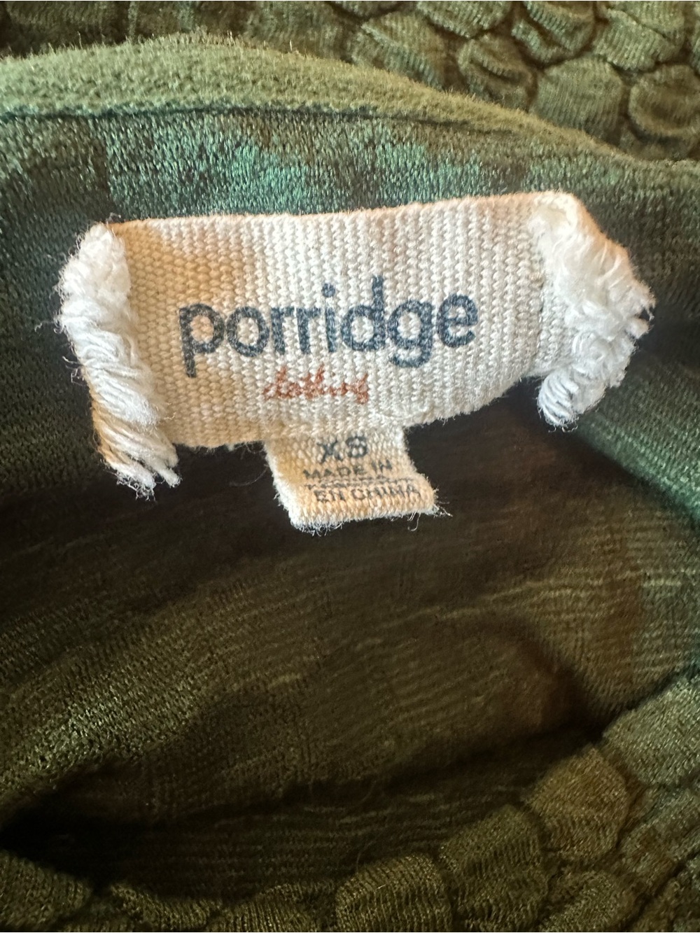 Porridge by Anthropologie textured sweatshirt in green and white size XS - Picture 10 of 11